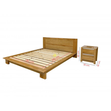 Giường Nhật 01 - 1m6 : Giường Ngủ Gỗ Sồi - Kiểu Bệt